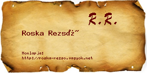 Roska Rezső névjegykártya